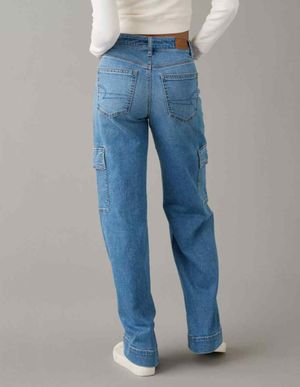 Jeans AE Dreamy Drape Wide-Leg Cargo Stretch Holgado Cintura Super Alta