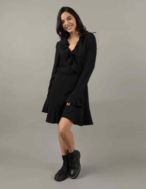 Vestido AE Corto Envolvente Manga Larga