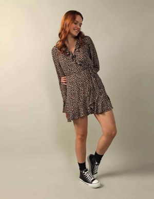 Vestido AE Corto Envolvente Manga Larga