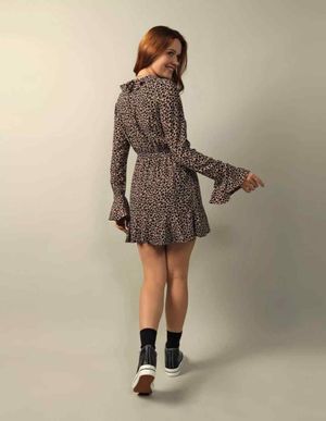 Vestido AE Corto Envolvente Manga Larga