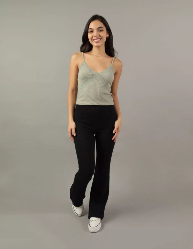 Polera AE con Textura tipo Waffle y Encaje