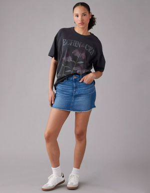 Mini Falda AE Stretch High-Waisted Curvy Denim