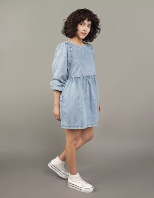 Vestido Mini AE Long-Sleeve Denim