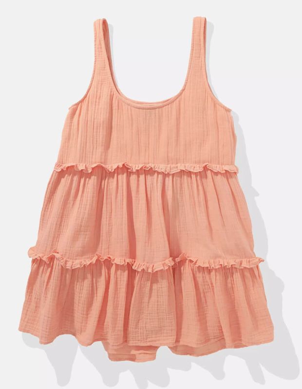 Vestido AE Corto Babydoll en Capas con Volantes