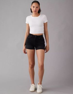 Short AE Curvy Denim Mom de mezclilla elástica