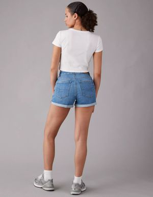 Short AE Curvy Denim Mom de mezclilla elástica