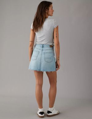 Mini denim pretina cruzada AE