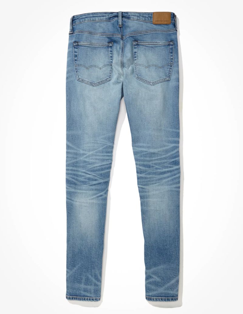 Jean Skinny American Eagle Taille 00 Délavé Léger - Neuf Sans étiquettes, Vintage, Couleur Bleu