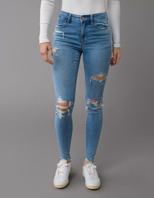 Jeans AE Next Level Jegging Tiro alto Roturas