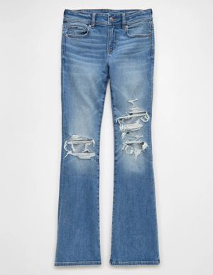 Jeans AE Kick Boot Tiro Alto con Roturas