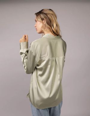 Camisa AE de Satín con Botones