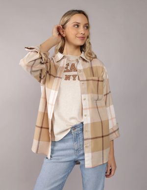 Camisa AE Flannel extragrande Escocés