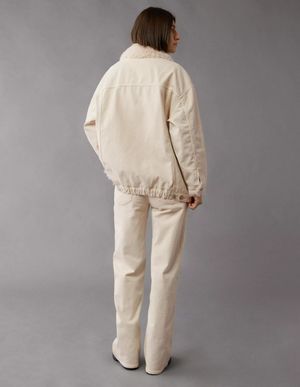 Chaqueta de Camionero AE de Tela de Rizo y Denim Crudo