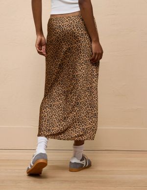 Falda AE Midi Tiro Alto de Satín