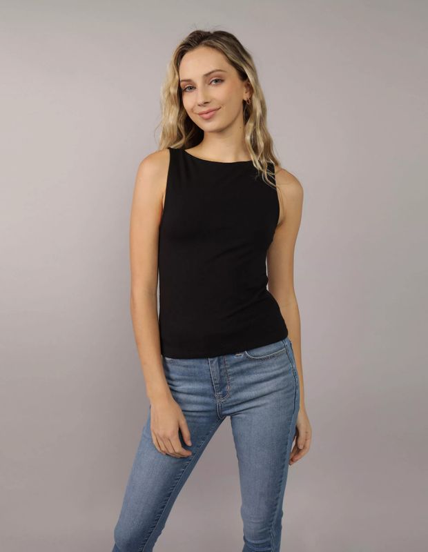 Polera AE sin mangas elasticada