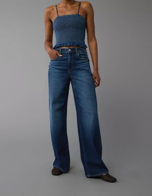 Jeans AE Super High-Waisted Wide-Leg Baggy stretch
