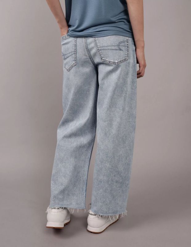 Jeans AE Wide-Leg Crop Stretch Baggy Cintura Super Alta con Rasgados