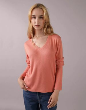 Polera AE Manga Larga Tejida Escote V
