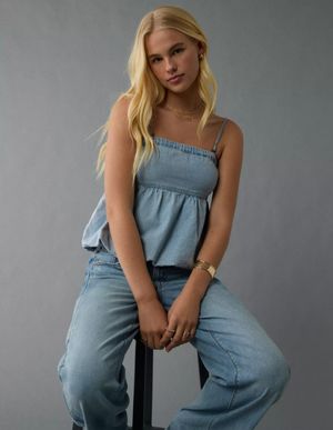 Blusa AE Tubo Abombado de Denim