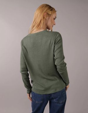 Polera AE Manga Larga Tejida Escote V