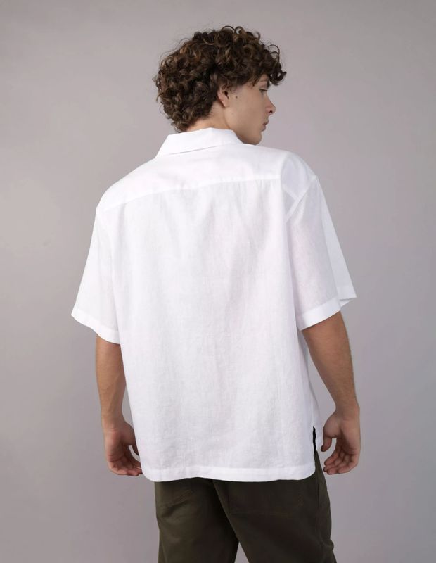 Camisa AE mezcla lino con botones