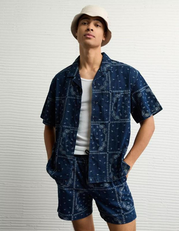 Camisa Estampada AE con Botones