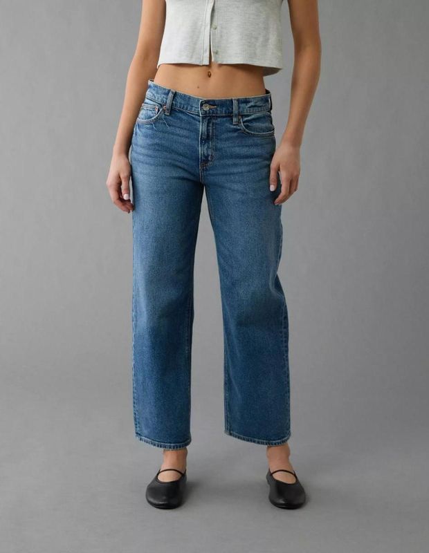 Jean AE Stovepipe Crop Stretch Cintura Alta