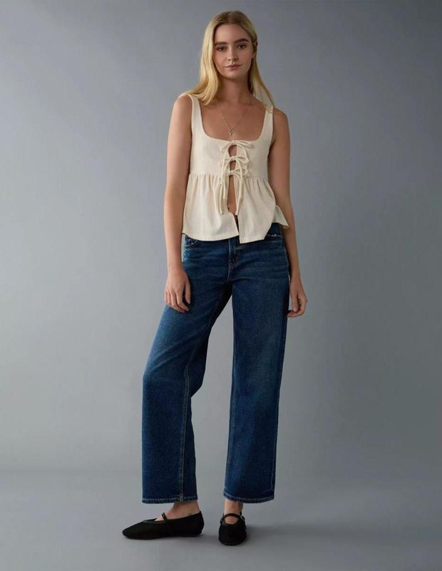 Jean AE Stovepipe Stretch Cintura Alta