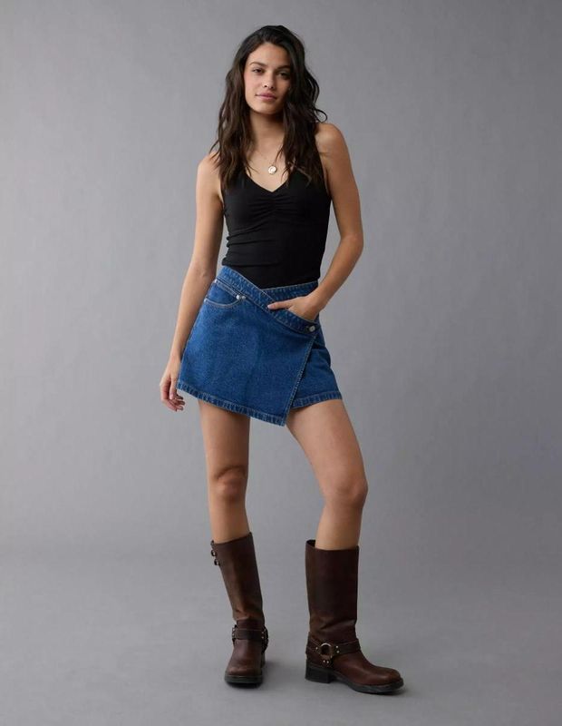 Mini de mezclilla cruzada AE Stretch