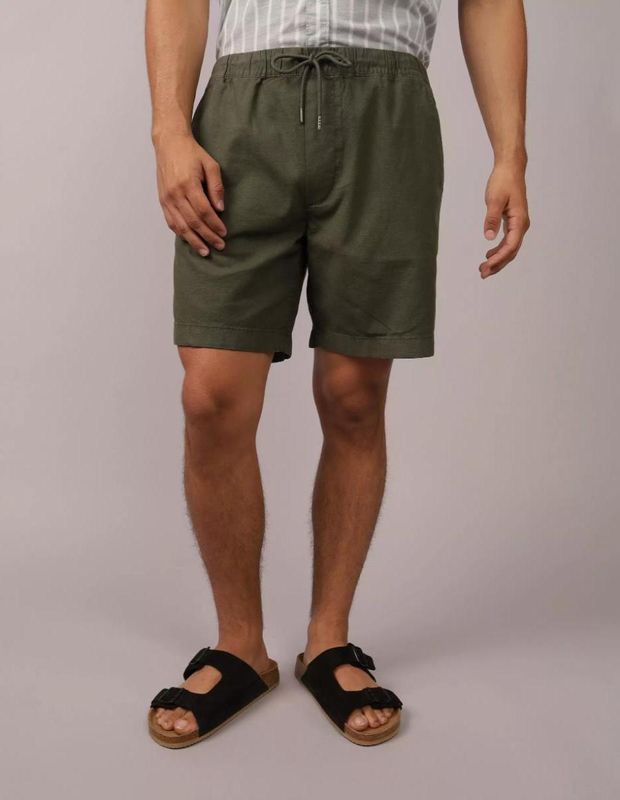 Short AE Trekker Flex de Mezcla de Lino de 8" Desgastado