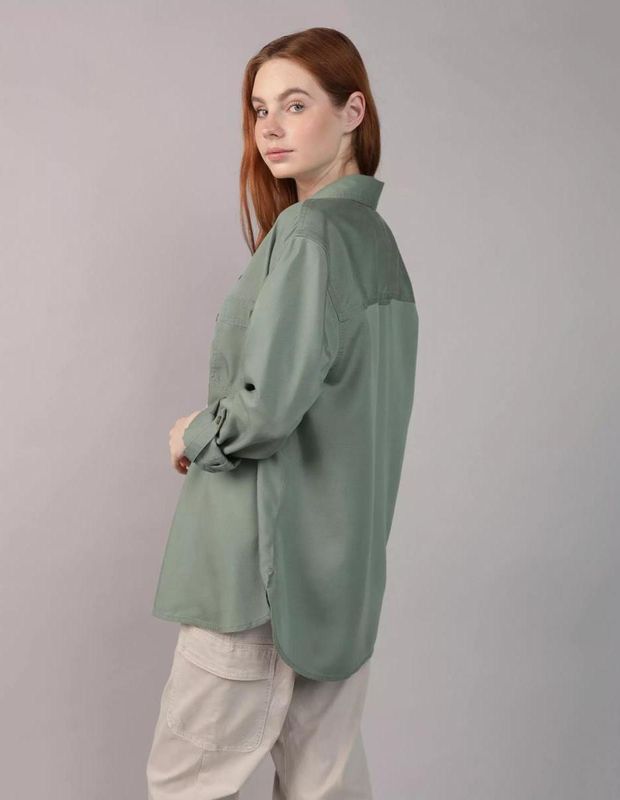 Camisa AE Bestie Manga Larga con Botones