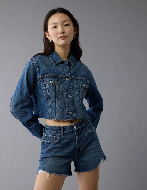 Chaqueta AE de denim cortada clásica
