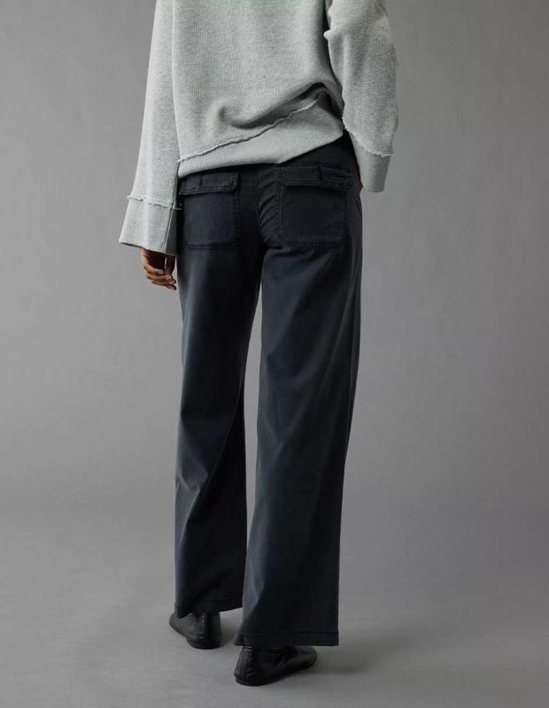 Pantalón wild leg negro con pretina ajustable