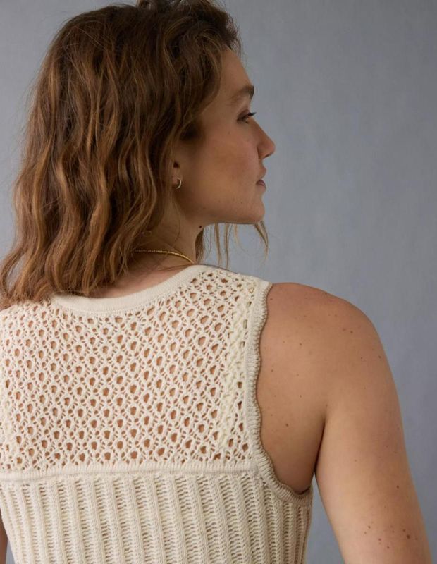 Top AE sin Mangas Tejido con Pespunteado Mixto