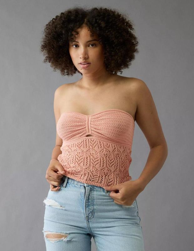 Top AE Tubo Crochet Cortado