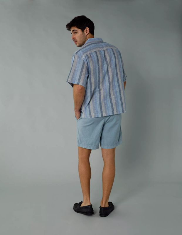 Camisa AE mezcla lino con botones