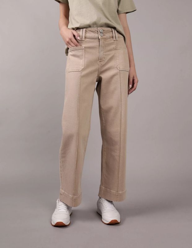 Jeans AE Stovepipe Crop Cintura Alta