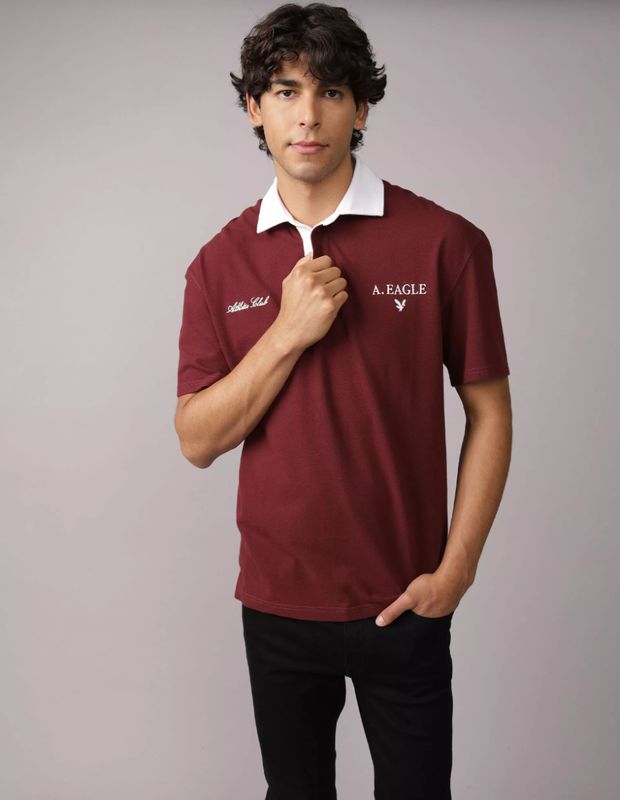 Polera de Pique AE 24/7 Polo Estilo Club con Logotipo