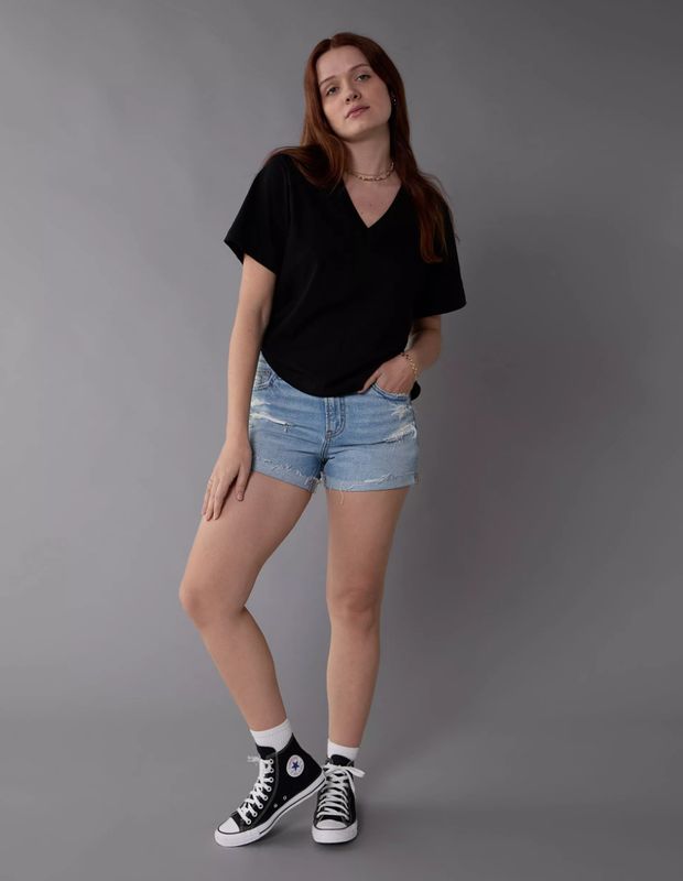 Polera AE Soft & Sexy Manga Corta con Escote V