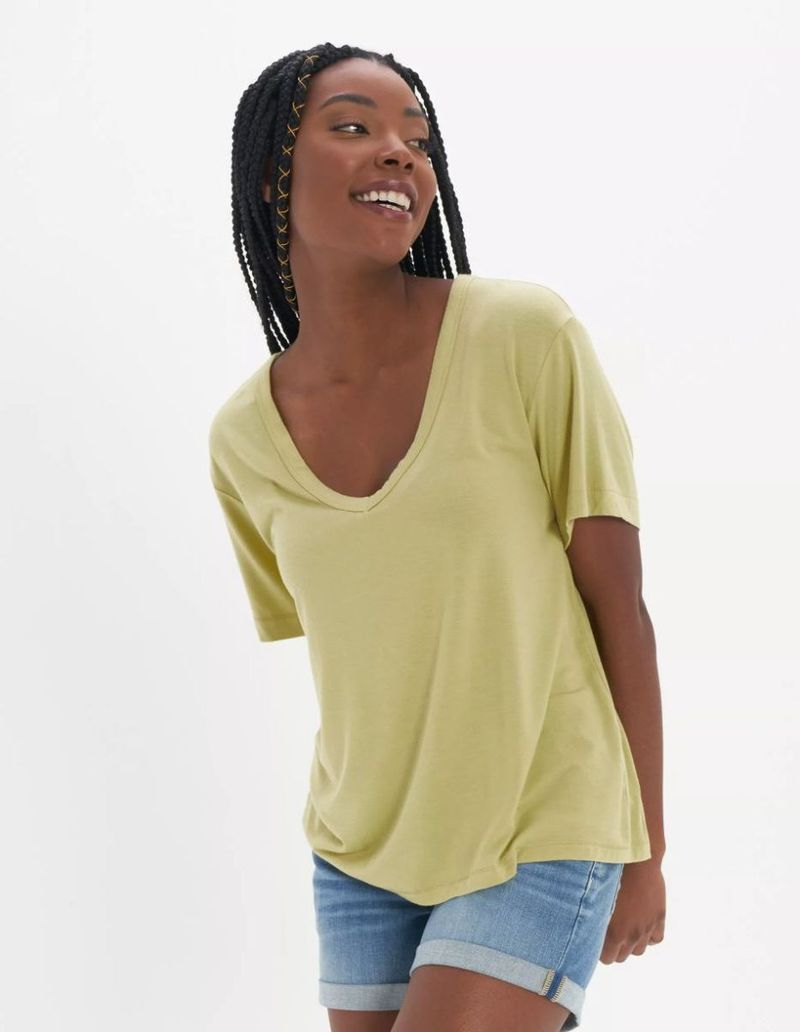 Polera Fav Tee Cuello V Soft Sexy AE American Eagle American